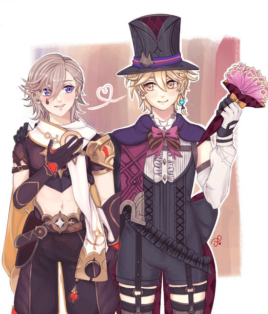 Lyney x Aether Fanart