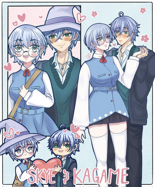 Skye and Kagami couple collage